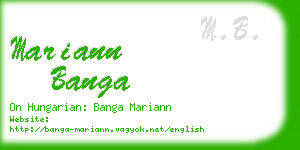 mariann banga business card